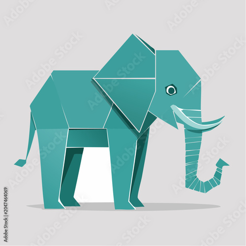 Origami Elephant Illustration