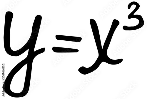 Foto Handwritten math formula of a cubic function on transparent background