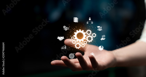 Fotografía Strong teamwork boosts productivity through collaboration, shared goals, and communication strategies that align team dynamics with a unified business vision