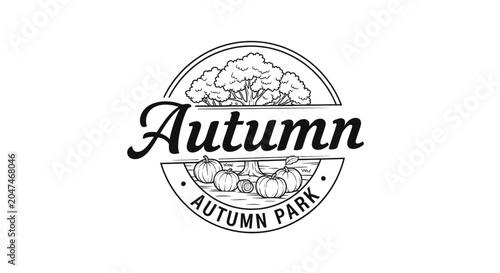 Autumn Park Logo Illustration Design.
