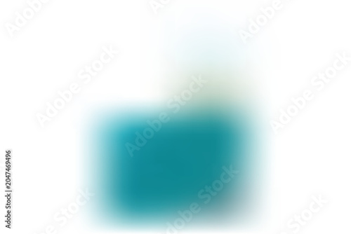 A serene teal rectangle shape with a lighter top section on a clean surface