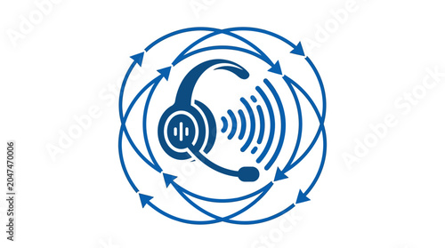 Customer service support call center icon.
