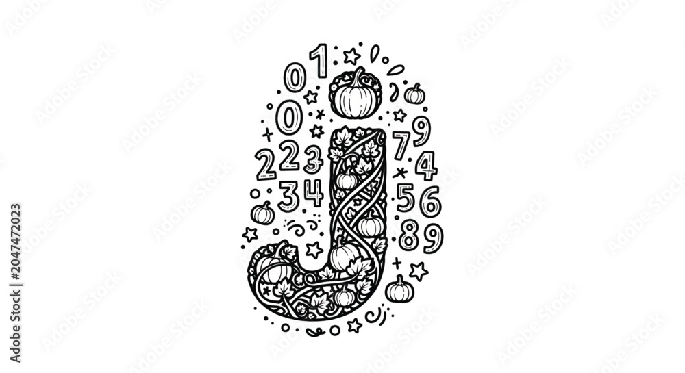 Naklejka premium Number One Made of Various Digits.