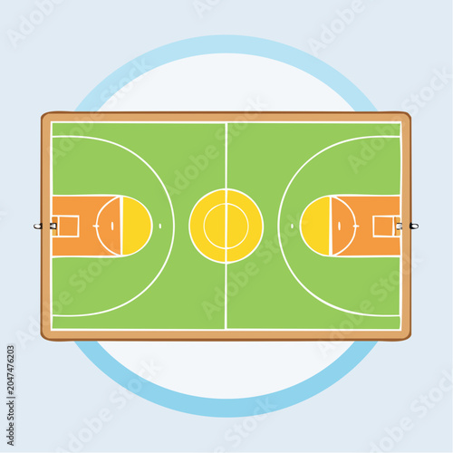 Basketball Court Illustration