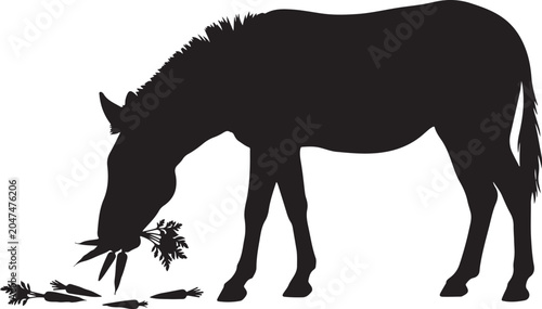 Zebra Silhouette Line Art – Bold Outline Animal Vector Illustration