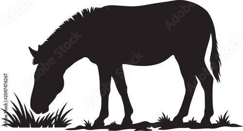 Zebra Silhouette Line Art – Bold Outline Animal Vector Illustration