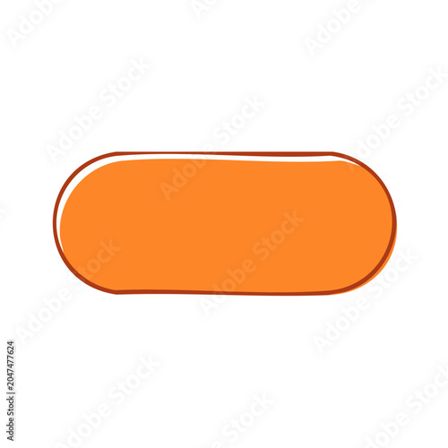 Orange rounded rectangle with brown outline on transparent background