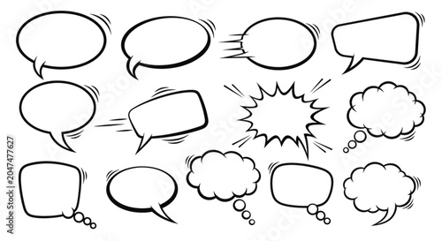 Collection of various speech bubbles.