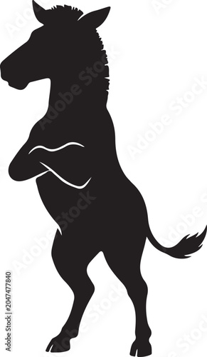 Zebra Silhouette Line Art – Bold Outline Animal Vector Illustration