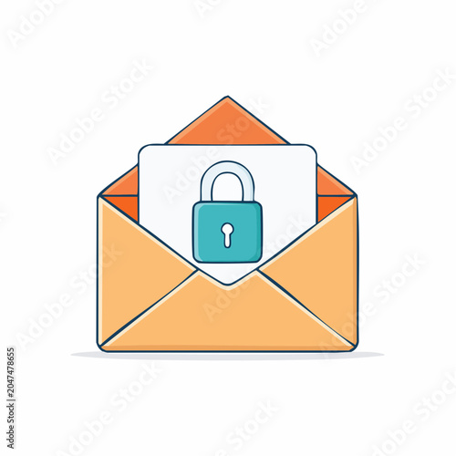 Secure Email Icon with Lock