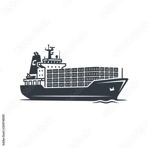 Fényképezés Large cargo ship in the water.
