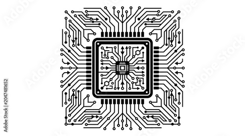 Konstfotografi Microchip Electronic Circuit Board Design.