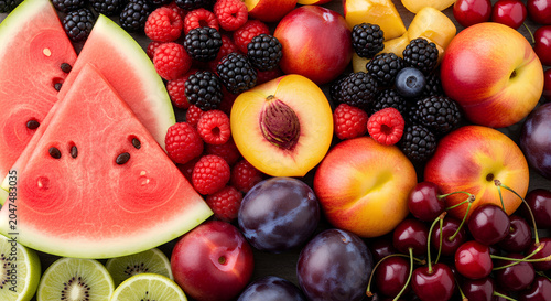 Colorful Assortment of Fresh Fruits and Berries for Healthy Eating 9.