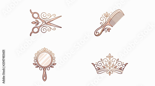 Foto Vintage hairdressing tools and accessories.