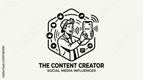 Bild auf Leinwand Young woman creating social media content.