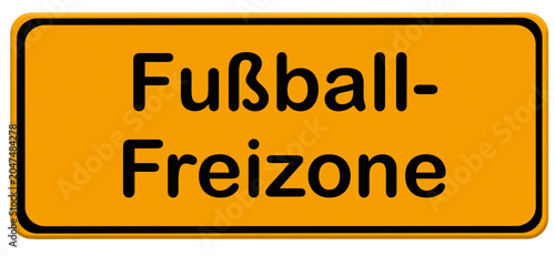Bild auf Leinwand Warnschild: Fußball-Freizone.