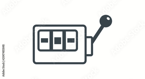Minimalist slot machine line icon on white background
