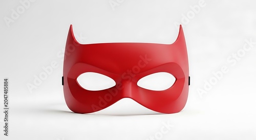 Red Mask Isolated on White Background