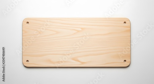 Wooden Plate on White Background
