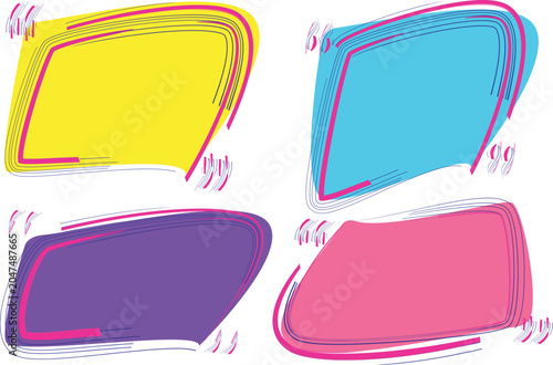 creative abstract sketch lines pattern quote speech bubbles text box