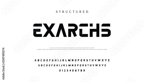 Bilde på lerret Digital modern alphabet font