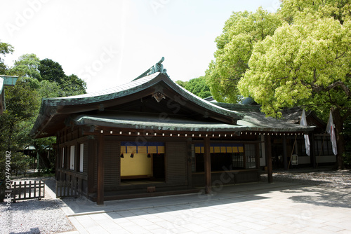 Japan's Tokyo Shinto shrine Meiji Jingu on a cloudy winter day