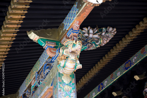 Japan's Nikko Tosho-gu Shrine in Nara on a cloudy winter day