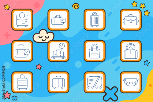 Fotografie Travel luggage set icon
