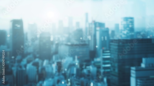 Blurred cityscape skyline view