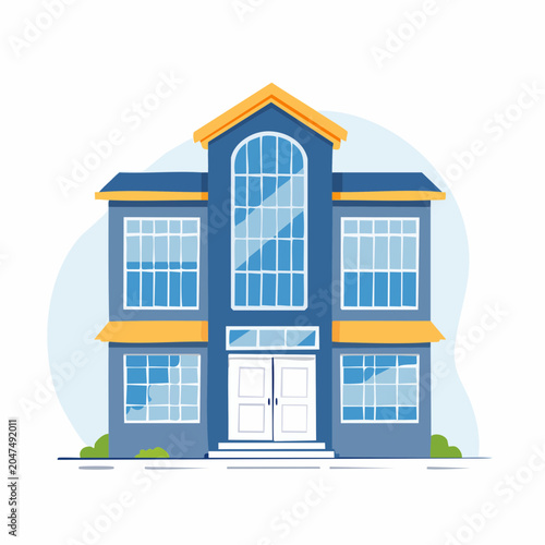Modern Blue Building with Large Windows