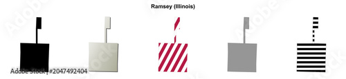 фотографія Ramsey (Illinois) blank outline map set