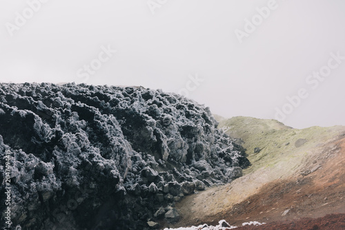 Photos Rugged lava field and ash-covered volcanic rocks near Avachinsky Volcano in Kamc