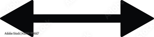 Black double sided arrow icon pointing left and right