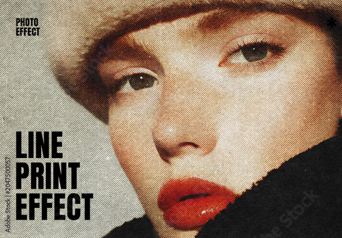 Diagonal Line Photo Effect – Halftone for Album Cover & Social Media (PSD)