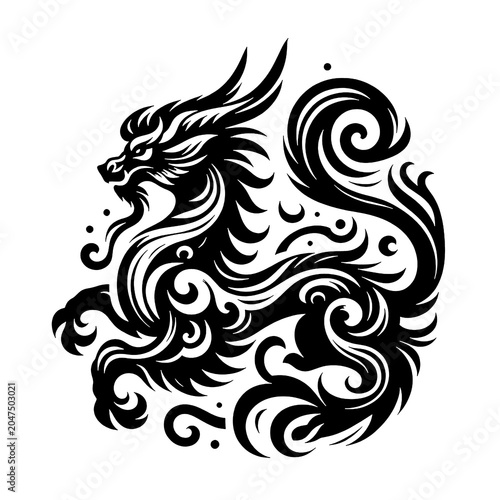 vector illustration of a qilin