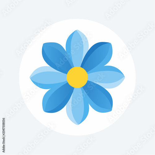 Stylized Blue Flower Icon