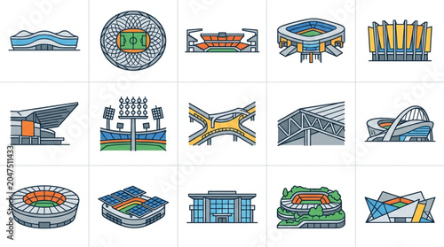 Collection of Architectural and Urban Infrastructure Icons