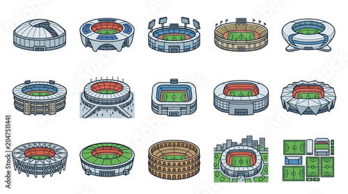 Collection of Various Stadium Architectural Layouts