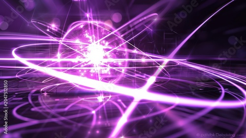 Purple abstract design glowing sphere