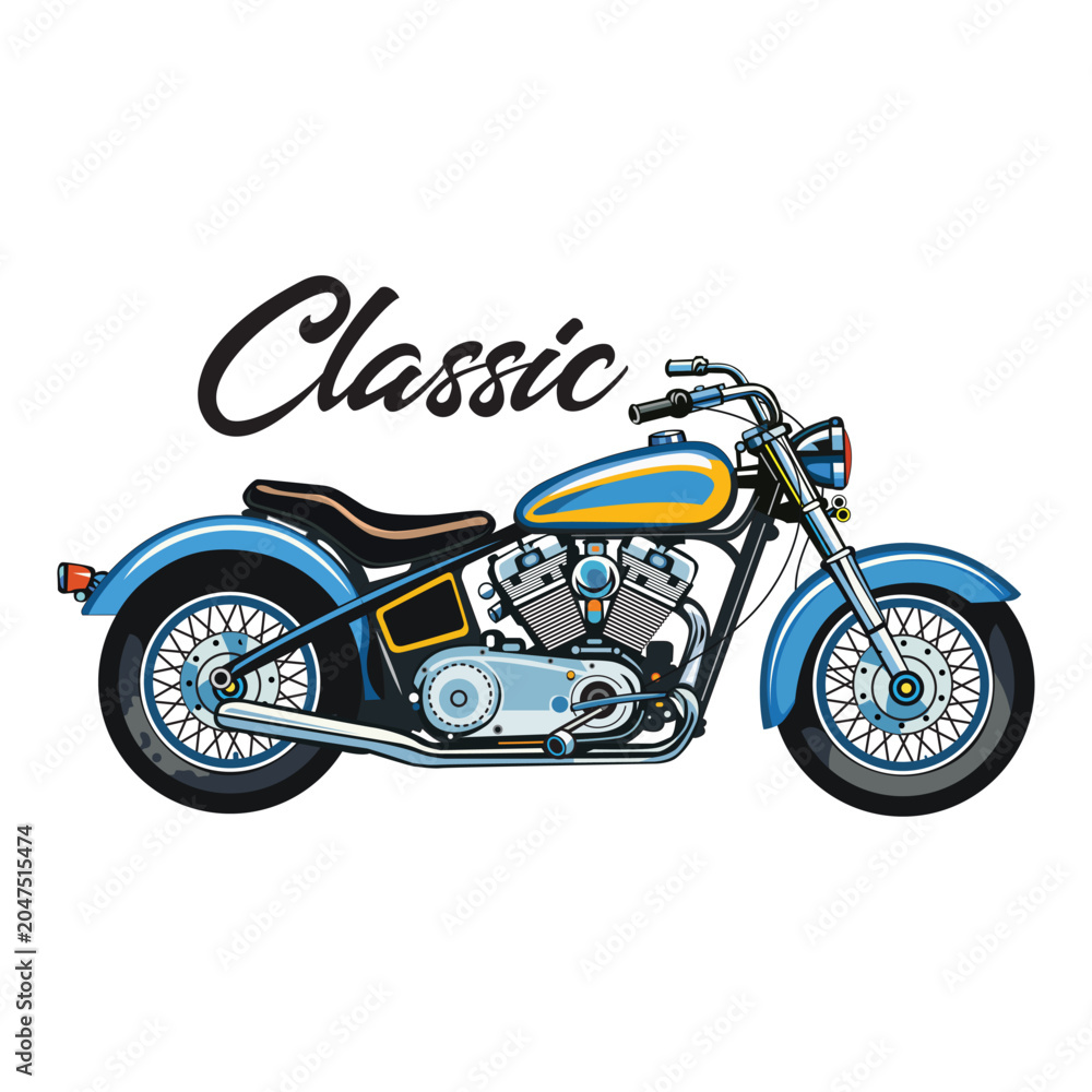 Obraz premium Classic Motorcycle Illustration