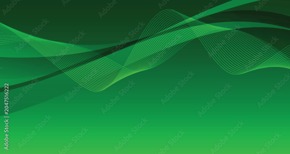 Fototapeta premium Abstract Green Wave Design with Flowing Lines and Gradient Colors for Backgrounds and Digital Art.