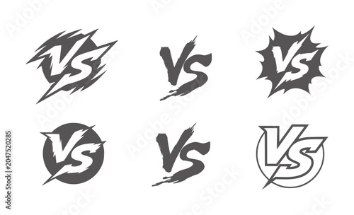 Foto Six Versus With Jagged Edges And Brush Strokes symbol competition fight