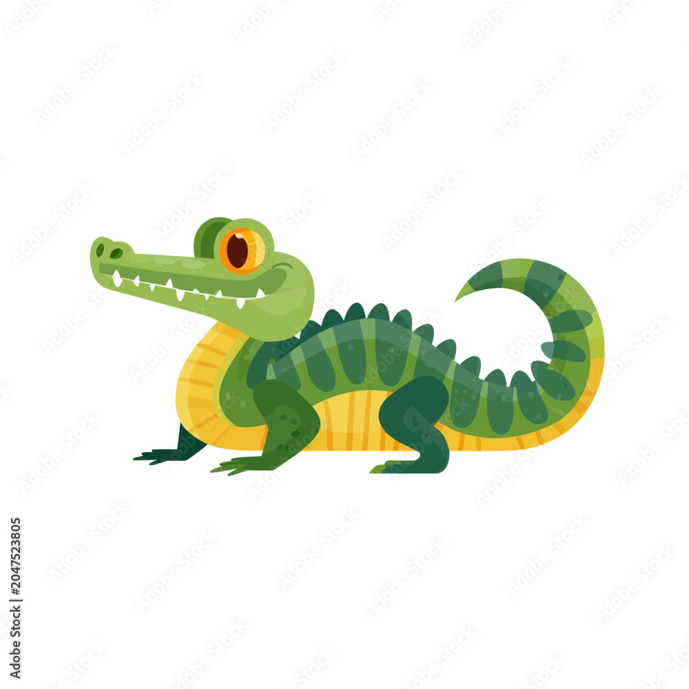 Fototapeta premium Cute Cartoon Alligator Character Illustration