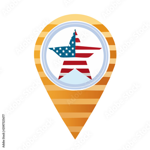 Location pin with American flag star
