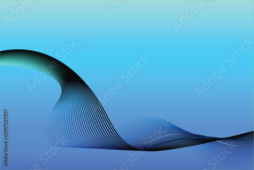 Abstract Blue Gradient Background with Dynamic Wave Lines