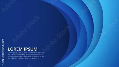 Abstract Blue Geometric Circle Layers Background Template with Modern Gradient Design