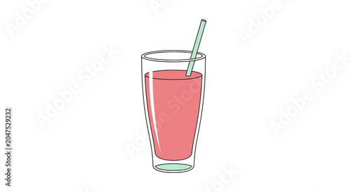 Tableau sur toile Pink drink in a glass.
