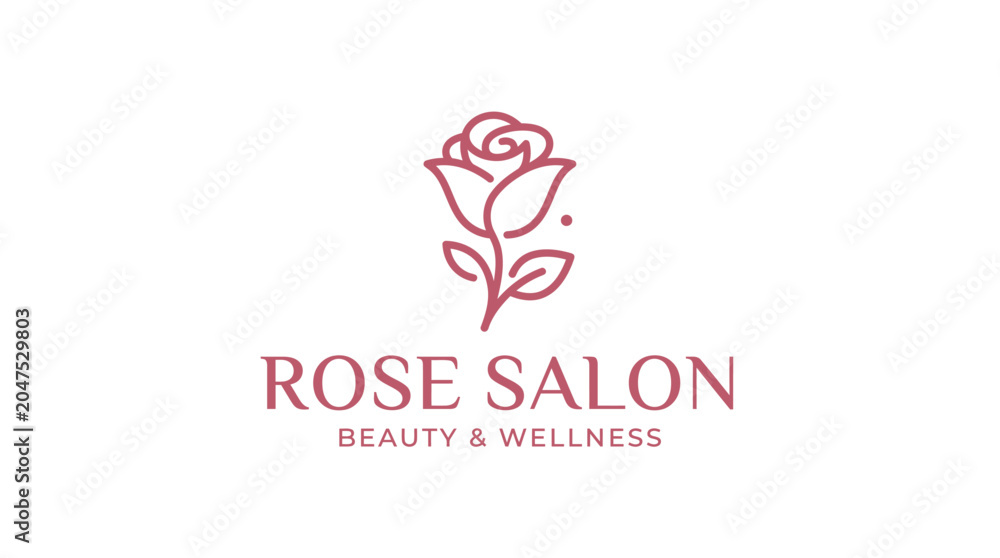 Obraz premium Rose Salon Beauty Wellness Logo Design.