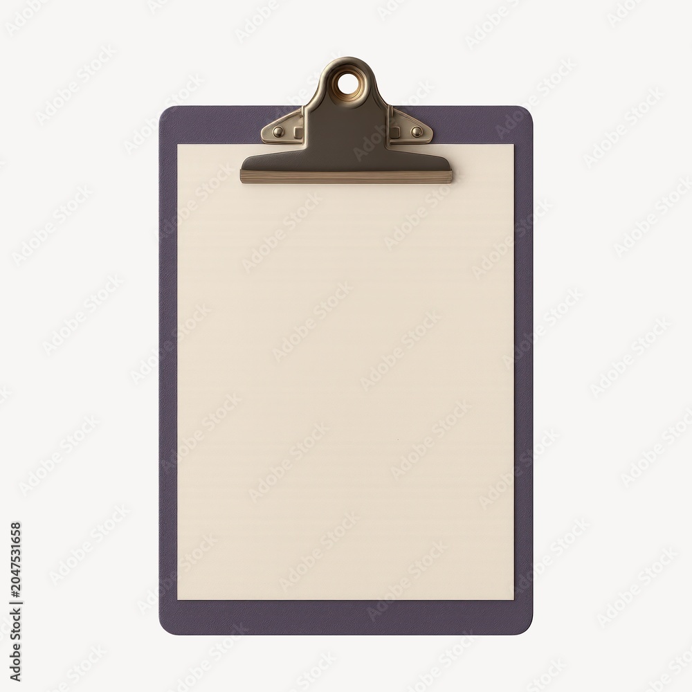 Obraz premium Blank clipboard with beige paper.