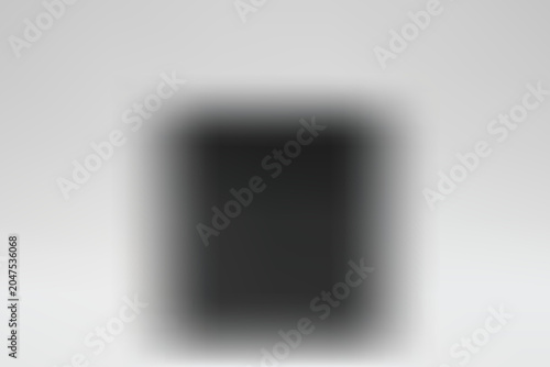 Blurry image of a square object on a gradient background with transparent background effect